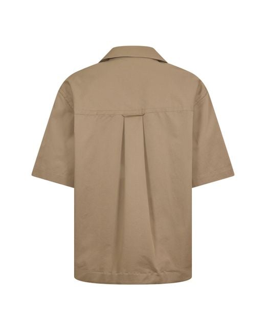 AMI Natural Camp Collar Short Sleeve Plain Shirt for men