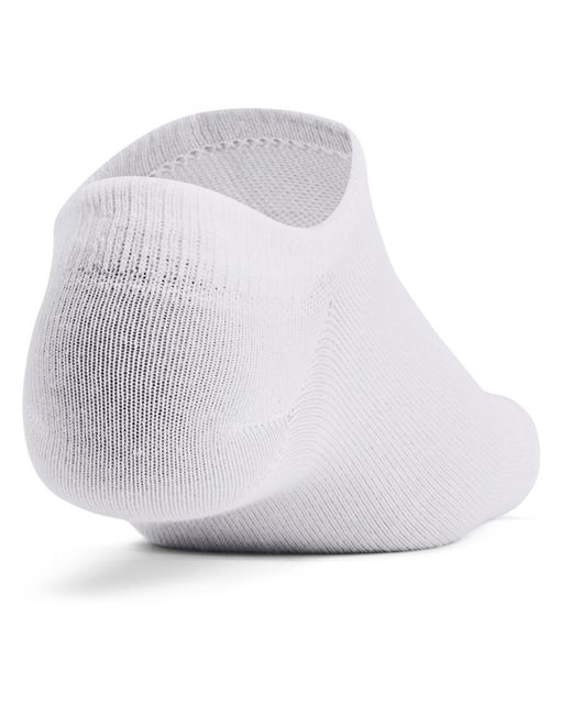 Under Armour White Essential 6-Pack No-Show Socks Halo