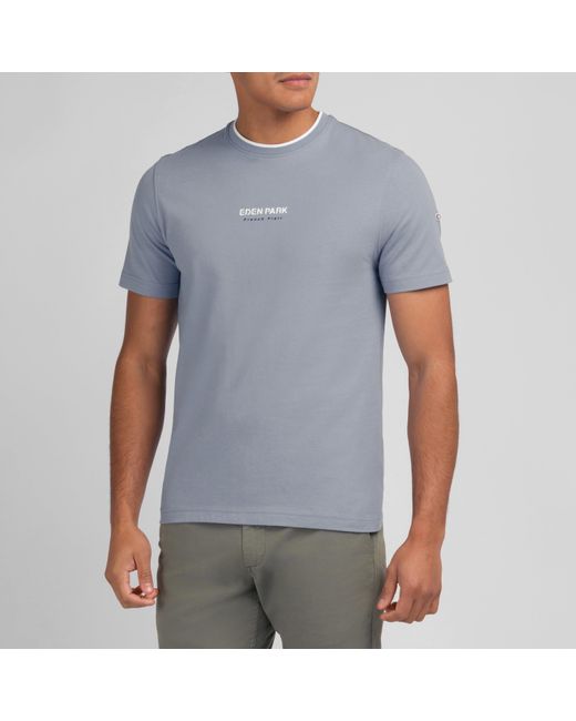 Eden Park Blue Plain Short-Sleeved T-Shirt for men