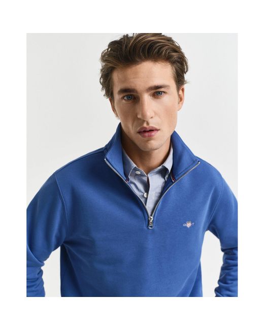 Gant Blue Shield Half-Zip Sweatshirt for men