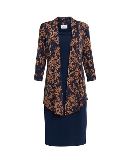 Gina Bacconi Blue Cara Mock Dress And Jacket