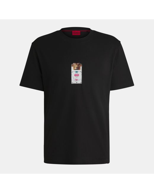 HUGO Black Regular Fit T-Shirt for men