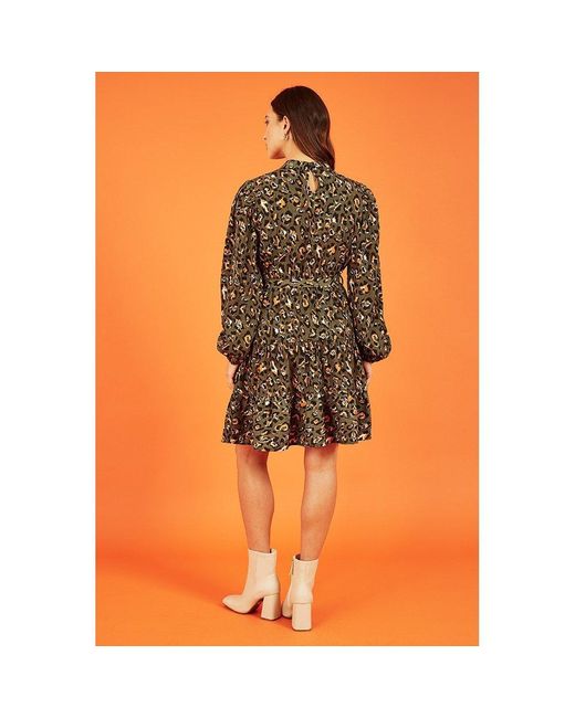 Mela London Green Animal Print Skater Dress