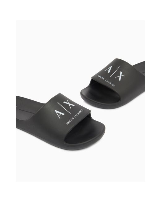 ARMANI EXCHANGE Black Sandal for men