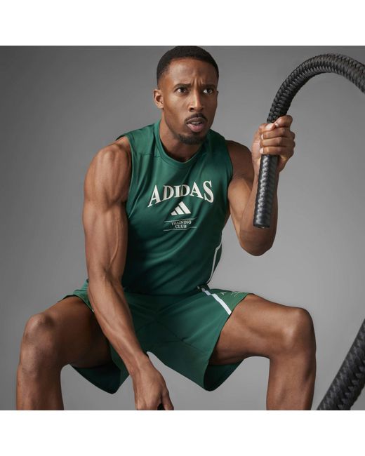 Adidas Green D4T Heri Performance Gym Vest for men