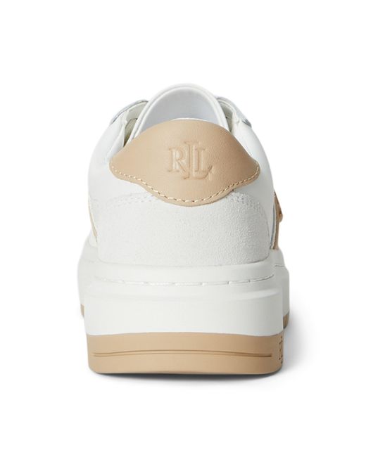 Ralph Lauren White Harlie Basket Low-Top Trainers