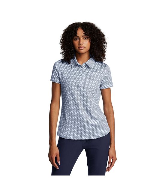 Under Armour Blue Printed Short Sleeve Performance Polo Shirt