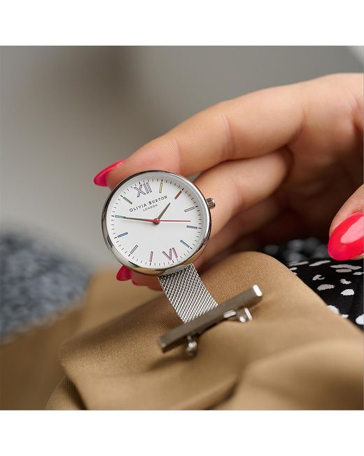 Olivia Burton White Classics Stainless Steel Fashion Analogue Quartz Watch