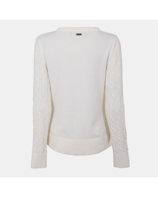 Barbour White Hampton Knit Sweater