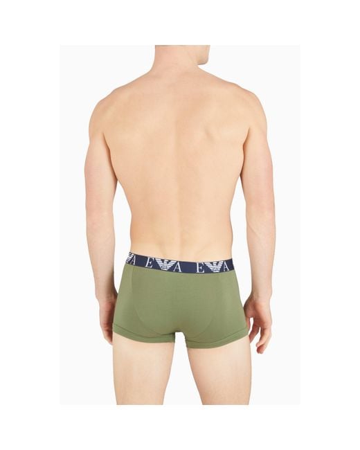 Emporio Armani Blue 3 Pack Logo Trunks for men