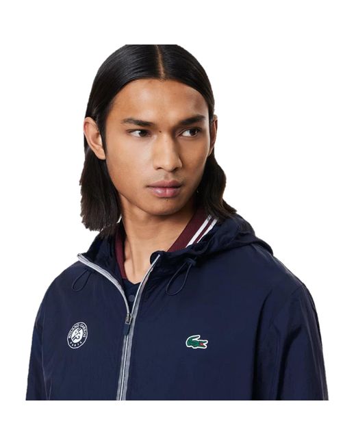 Lacoste Blue Water Resistant Lightweight Rain Anorak for men