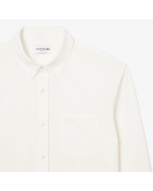 Lacoste White Regular-Fit Cotton Jersey Shirt for men