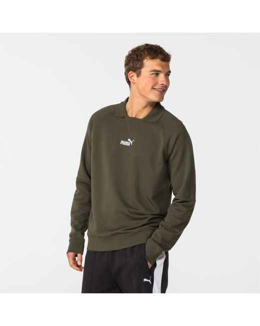 PUMA Green Logo Crew Sweatshirt for men