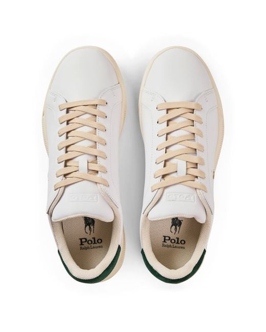 Polo Ralph Lauren White Heritage Court Low-Top Trainers for men