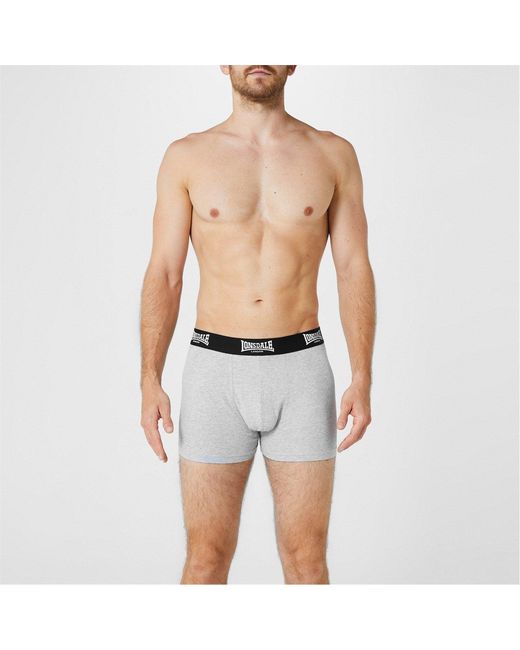 Lonsdale Gray Trunk Shorts 2 Pack for men