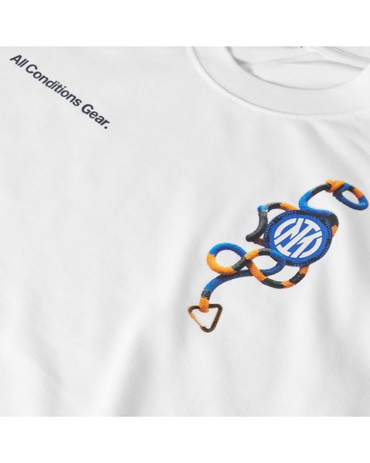 Nike White Inter Milan Licensed Short Sleeve T-Shirt for men