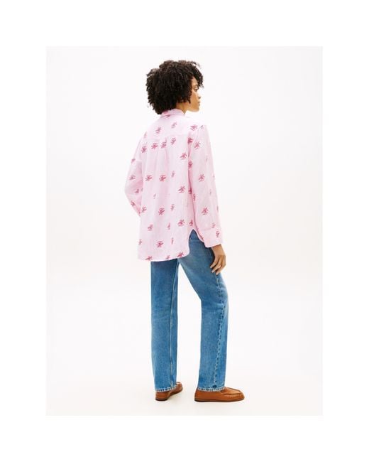 Tommy Hilfiger Pink Long Sleeve Plain Shirt