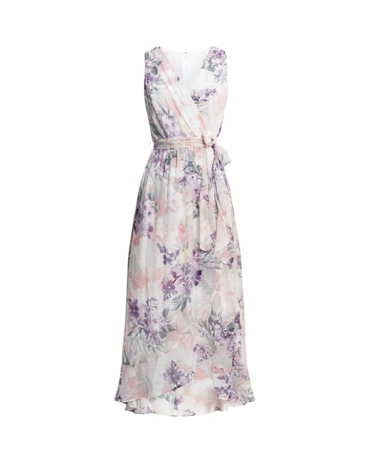 Gina Bacconi Multicolor Charly Long Printed Sleeveless Dress