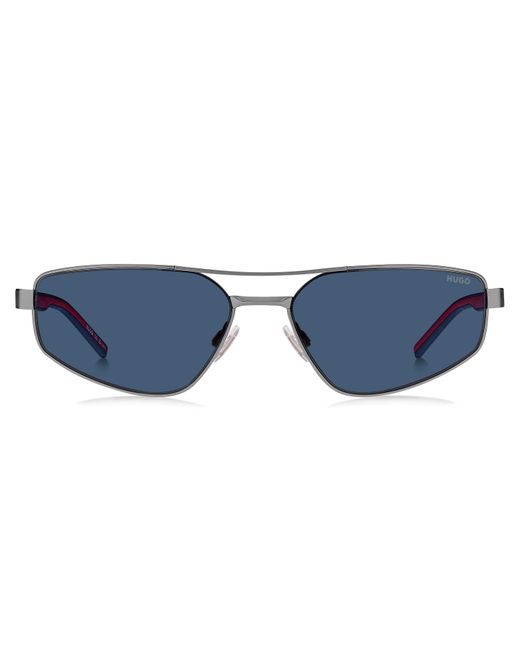 HUGO Blue Rectangular Sun Round Sunglasses for men
