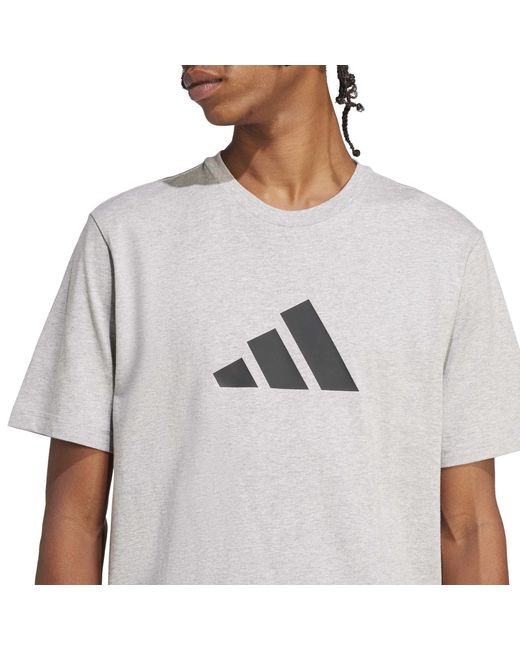 Adidas Gray M Fi 3Bar Tee for men
