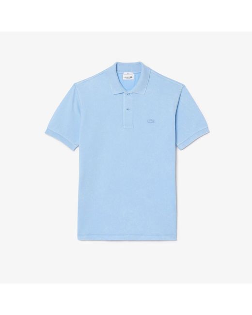 Lacoste Blue Classic Fit L.12.12 Washed Effect Polo Shirt for men