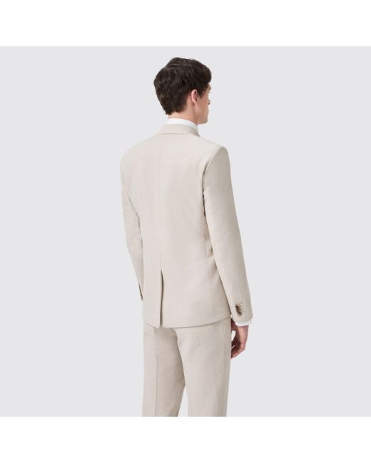 Twisted Tailor Natural Sion Slim Fit Db Herringbone Jacket for men
