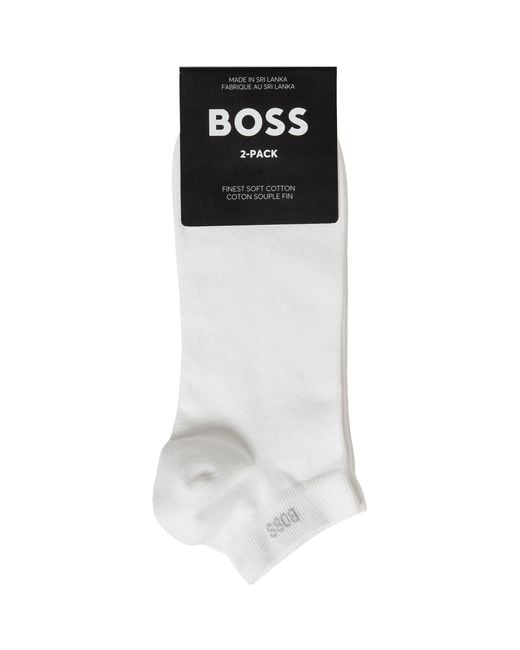 Boss White 2 Pack Trainer Socks for men