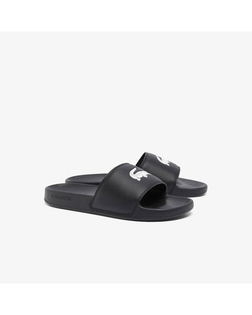 Lacoste Black Serve Pool Slides for men