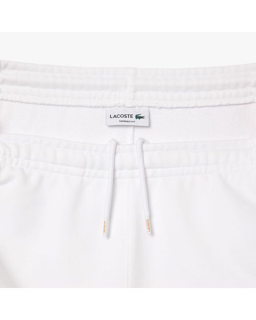 Lacoste White Tapered Leg Sweatpants for men