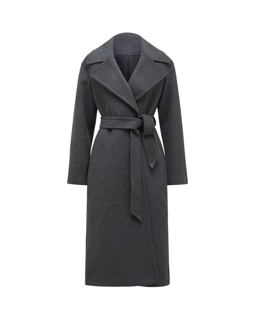 Forever New Black Priya Wrap Overcoat