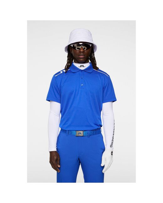 J.Lindeberg Blue Jlg Lionel Short-Sleeve Performance Polo Shirt for men