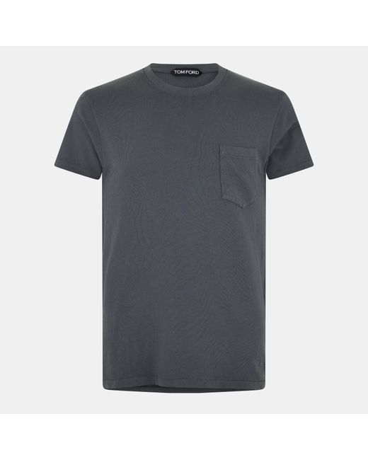 Tom Ford Gray Cotton Classic Fit Short Sleeve Polo Shirt for men