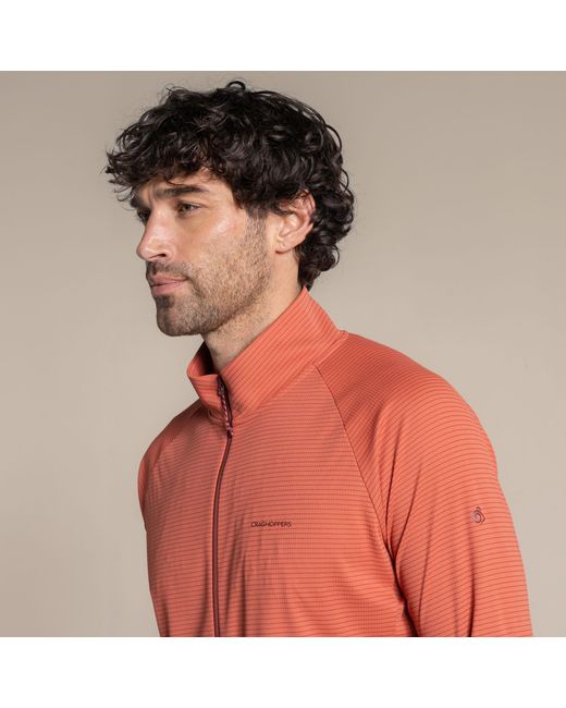 Craghoppers Red Nosilife Solar Shield+ Quick-Drying Half Zip Top for men