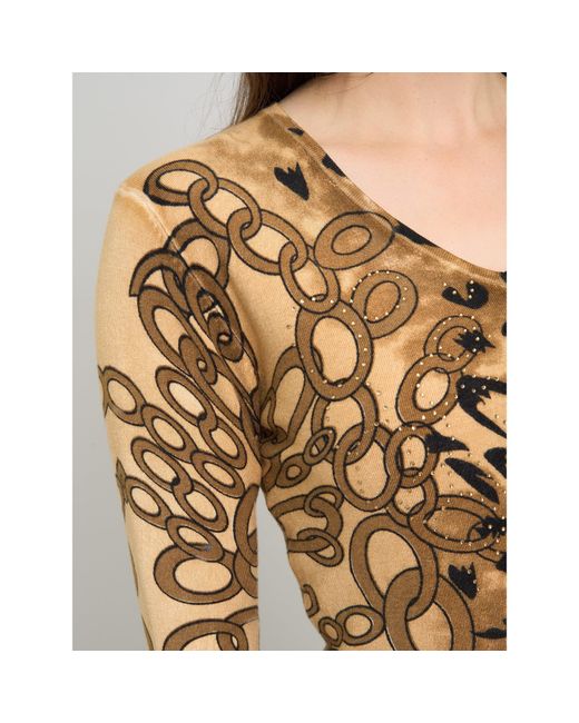 Gina Bacconi Brown Korra Print Jumper With Diamante