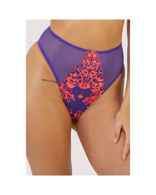 Playful Promises Purple Ada Blossom & Neon High Waist Thong