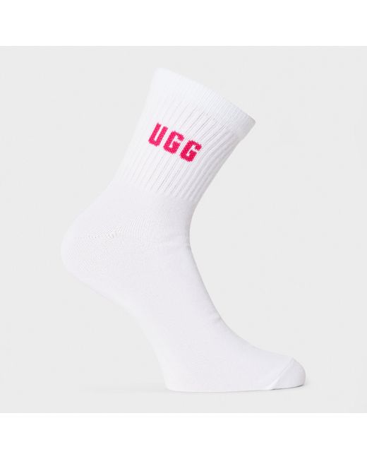 Ugg White Quinlin Quarter Socks