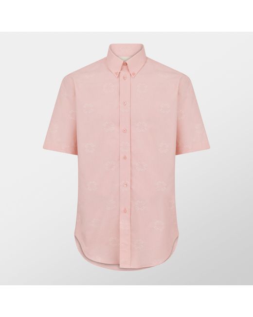 Givenchy Pink Monogram Short Sleeve Plain Shirt for men