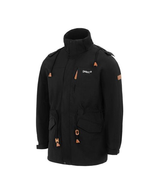 Gelert Black Wind Resistant Fleece Lined Detachable Hood Long Sleeve Full Zip Hoodie for men