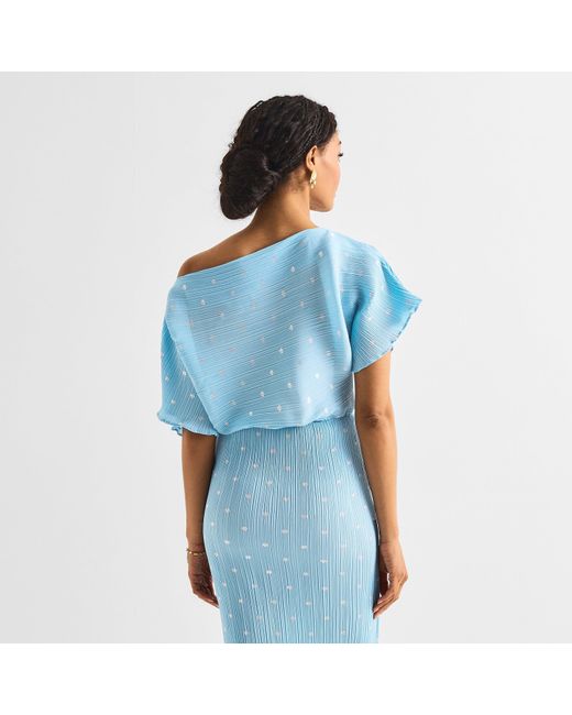 Never Fully Dressed Blue Plisse Tilly Dress