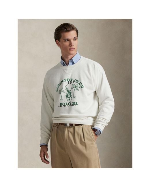 Polo Ralph Lauren White Crew Sweatshirt for men