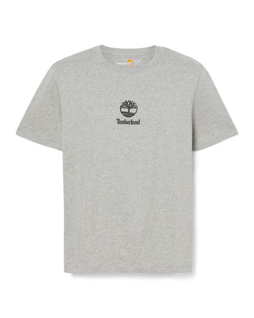 Timberland Gray Print Stack Logo Short Sleeve T-Shirt for men