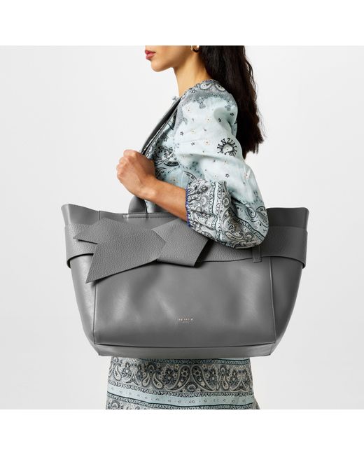Ted Baker Black Knot Bow Faux Leather Large Shopper Bag