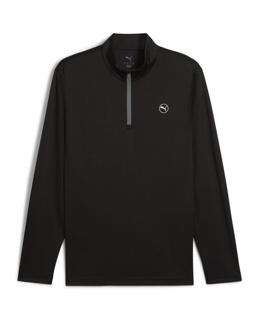 PUMA Black Pure 2.0 Texture 1/4 Zip Jumper for men