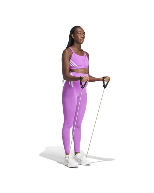 Adidas Purple Optime Essentials Full-Length Leggings (Maternity)