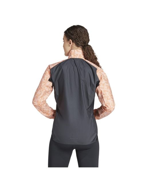 Adidas White Trail Wind Performance Running Jacket