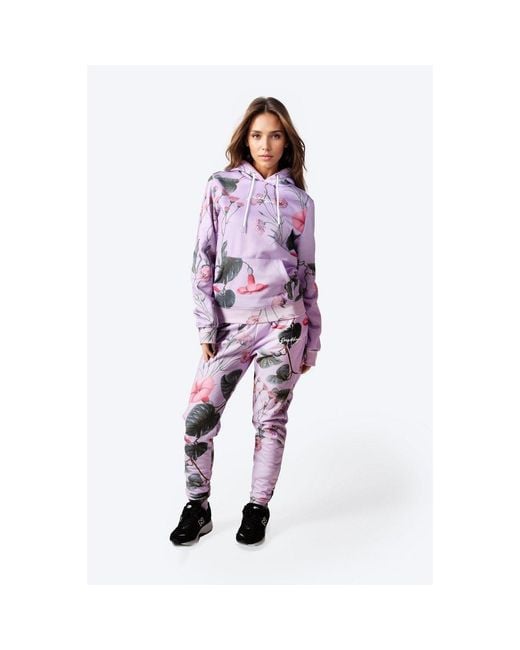 Hype Purple Scribble Closed Hem Woven Joggers