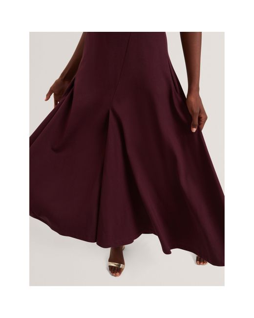 Ted Baker Red Mixed Midi Tea Dress
