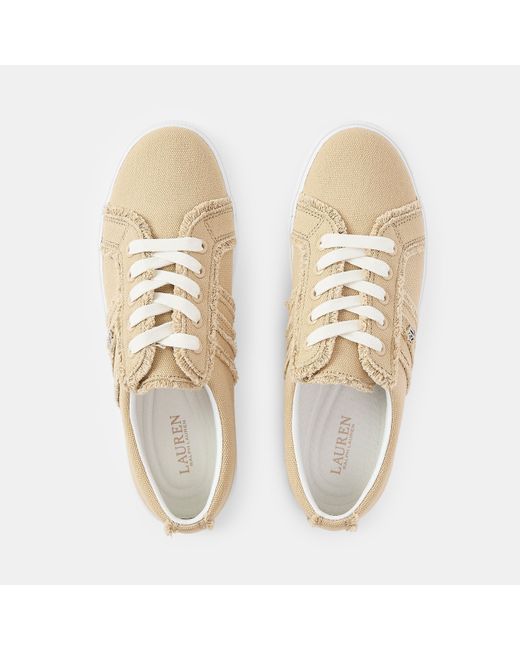 Ralph Lauren Natural Janson Leather Court Trainers