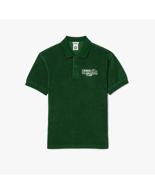 Lacoste Green Relaxed-fit Roland-garros Edition Terry Polo Shirt for men