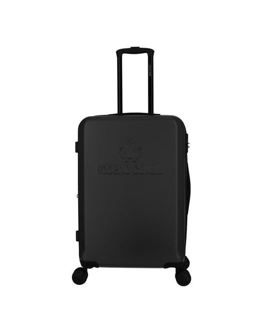 Roberto Cavalli Black Classic Logo Hard Suitcases